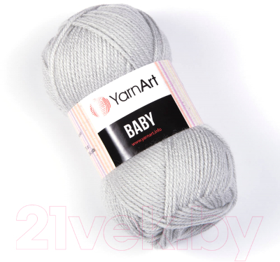 Набор пряжи для вязания Yarnart Baby 100% акрил 150м / 855 (5 мотков, светло-серый)