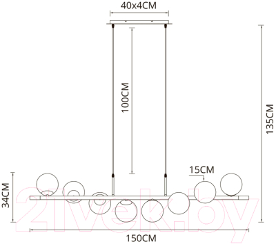 Люстра Arte Lamp Alcor A2224SP-8BK