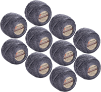 Пряжа для вязания Yarnart Camellia 70% полиэстер, 30% металлик 190м / 424 (10шт, серый) - 