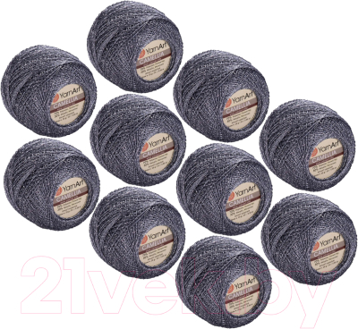 Пряжа для вязания Yarnart Camellia 70% полиэстер, 30% металлик 190м / 424 (10шт, серый)
