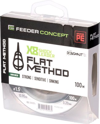 Леска плетеная Feeder Concept Flat Method х8 Shock Leader Dark Green 100/020 / FC4920-020