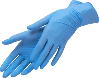 Перчатки одноразовые Merida Нитриловые неопудренные (M, 100шт, синий) - 