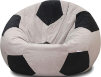 Бескаркасное кресло Kreslomeshki Футбольный мяч XXXL / MV-100x100-SC (серый/черный) - 