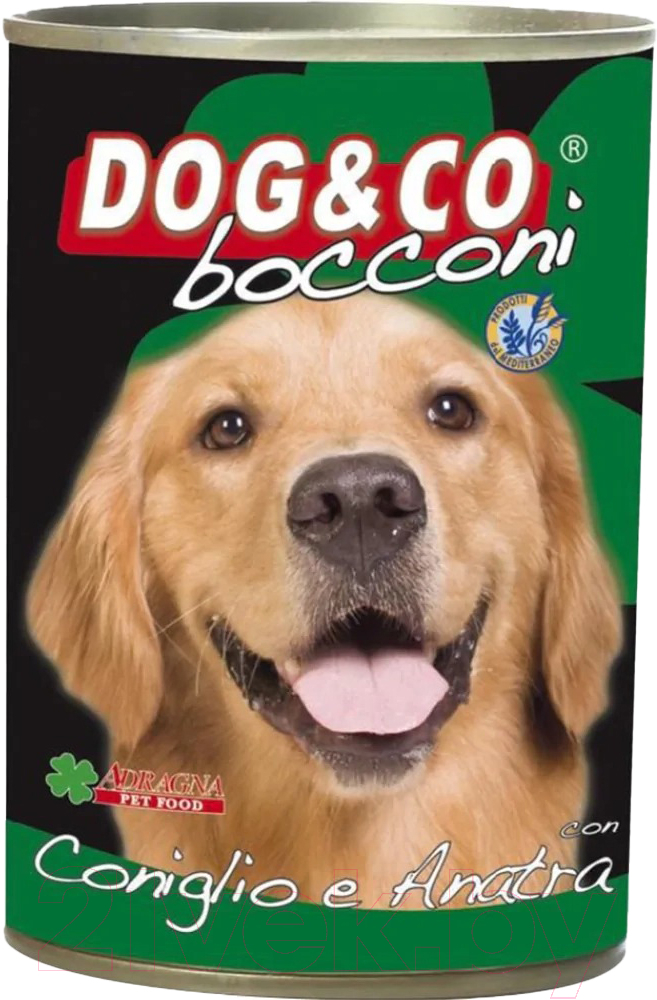 Влажный корм для собак Adragna Dog&Co кусочки кролика и утки в соусе (1.25кг)