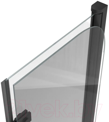 Стеклянная шторка для ванны Teymi Anni 100x140 / T00280 (прозрачное стекло/черный матовый)