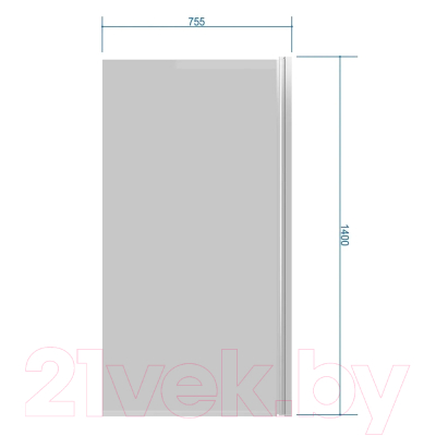 Стеклянная шторка для ванны Teymi Solli Pro 75.5x140 / T00282 (прозрачное стекло/хром)