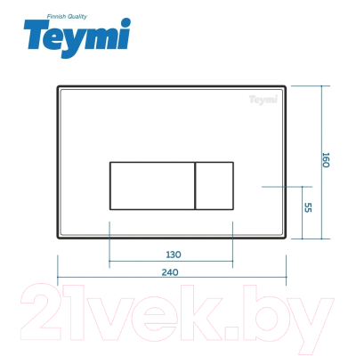 Кнопка для инсталляции Teymi Helmi / T70018WM (белый матовый)
