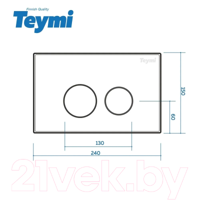 Кнопка для инсталляции Teymi Lina / T70019WM (белый матовый)