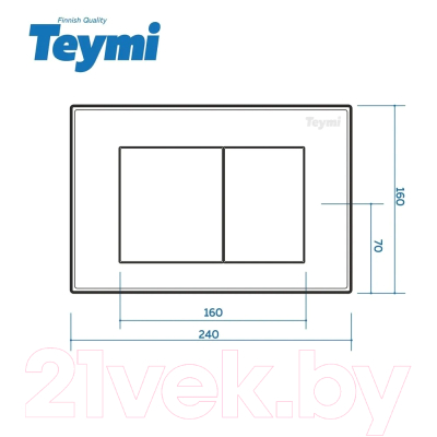 Кнопка для инсталляции Teymi Aina / T70020WM (белый матовый)