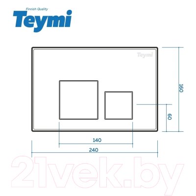 Кнопка для инсталляции Teymi Kati / T70021WM (белый матовый)
