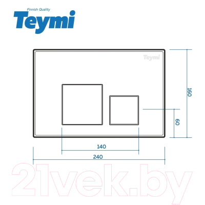 Кнопка для инсталляции Teymi Kati / T70701CH (хром глянцевый)