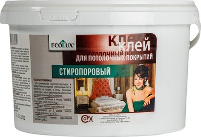 Клей Ecolux Для потолочных покрытий стиропоровый (1.5кг) - 
