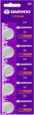Комплект батареек Daewoo CR2025-BP5 100/5000