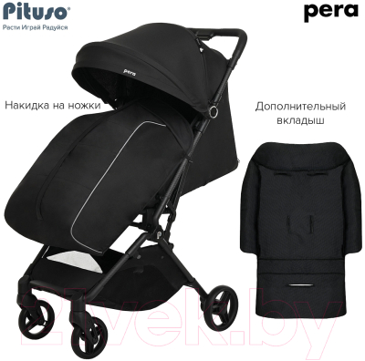 Детская прогулочная коляска Pituso Pera / X-33 (Black)