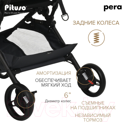 Детская прогулочная коляска Pituso Pera / X-33 (Black)