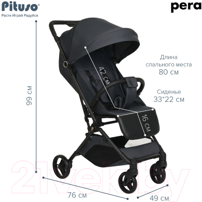 Детская прогулочная коляска Pituso Pera / X-33 (Graphite)