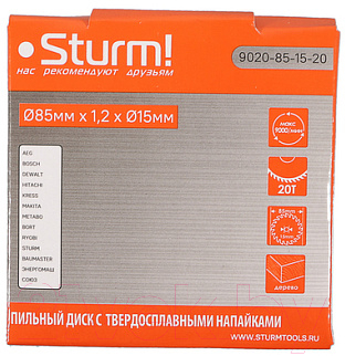 Пильный диск Sturm! 9020-85-15-20