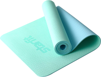 Коврик для йоги и фитнеса Starfit FM-201 TPE (183x61x0.4см, мятный/синий) - 