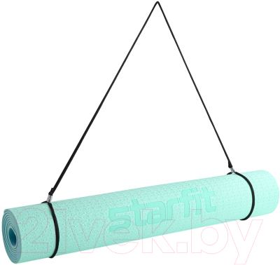 Коврик для йоги и фитнеса Starfit FM-201 TPE (183x61x0.4см, мятный/синий)