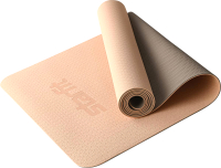 Коврик для йоги и фитнеса Starfit FM-201 TPE (183x61x0.4см, персиковый/серый) - 