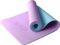 Коврик для йоги и фитнеса Starfit FM-201 TPE (183x61x0.6см, фиолетовый пастель/синий пастель) - 