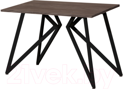 Обеденный стол Millwood Женева Л18 100x70x75 (cосна пасадена/металл черный)