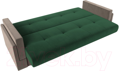 Диван Лига Диванов Лига-015 / 117898 (велюр зеленый/велюр коричневый/подушки велюр зеленый)