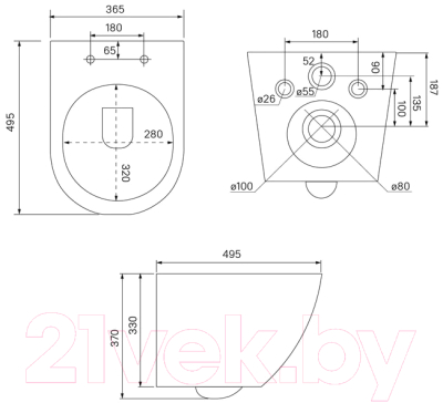 Унитаз подвесной с инсталляцией IDDIS BASB010i73