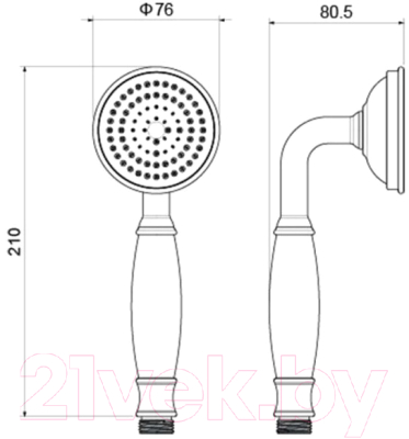 Лейка ручного душа Aquatek Классик AQ2008MB (черный матовый)