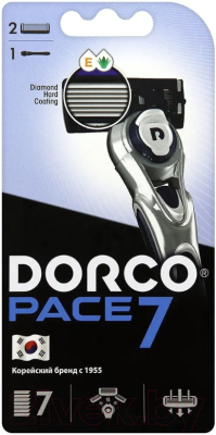 Бритвенный станок Dorco Pace 7 (+ 2 кассеты)