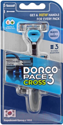 Бритвенный станок Dorco Pace 3 Cross (+ 5 кассет)