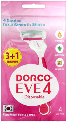 Набор бритвенных станков Dorco Eve 4 одноразовые (4шт)