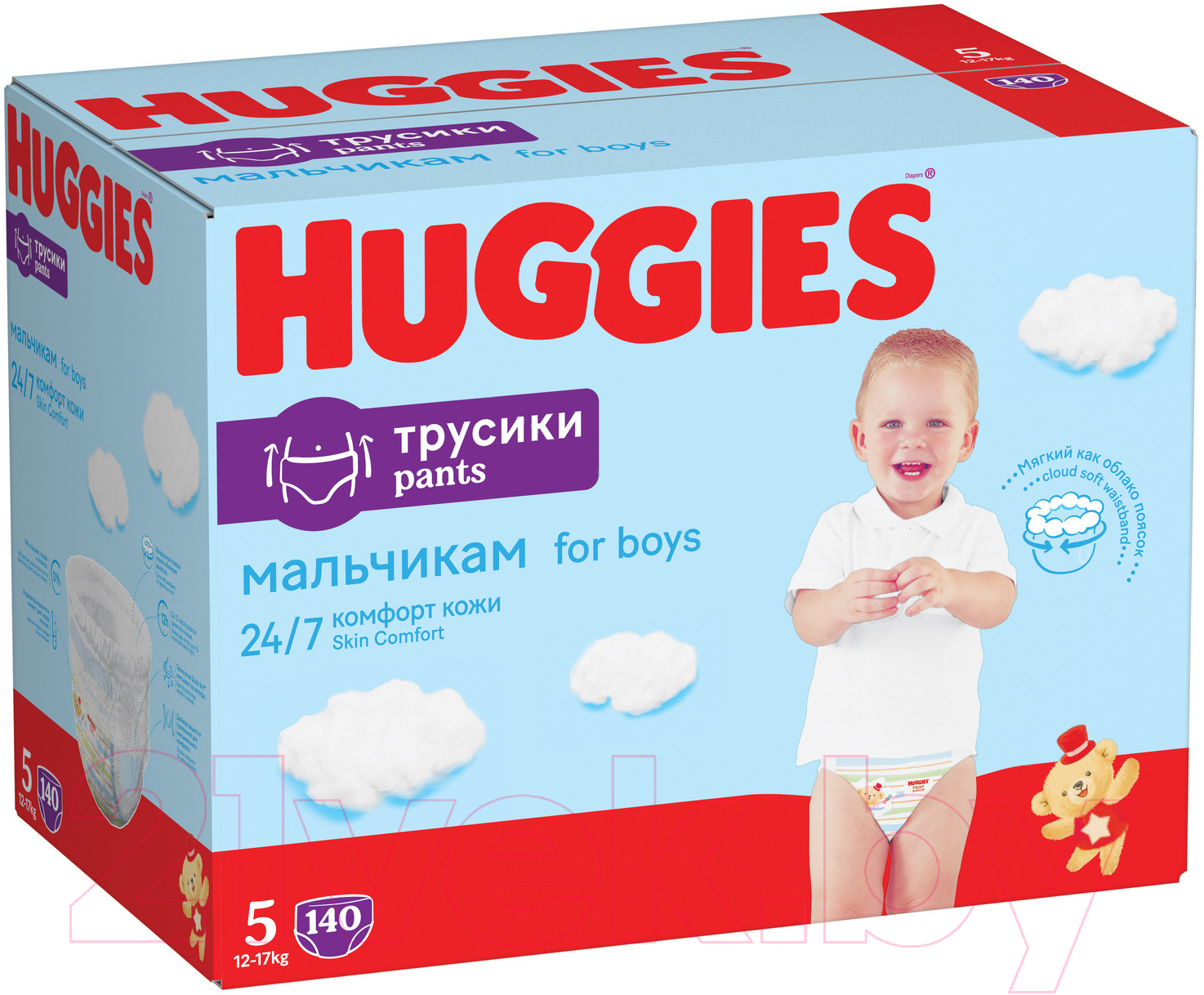 Подгузники-трусики детские Huggies 5 для мальчиков 12-17кг