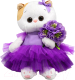 Мягкая игрушка Budi Basa Кошечка Ли-Ли Baby в лиловом платье и с букетом / LB-131 - 