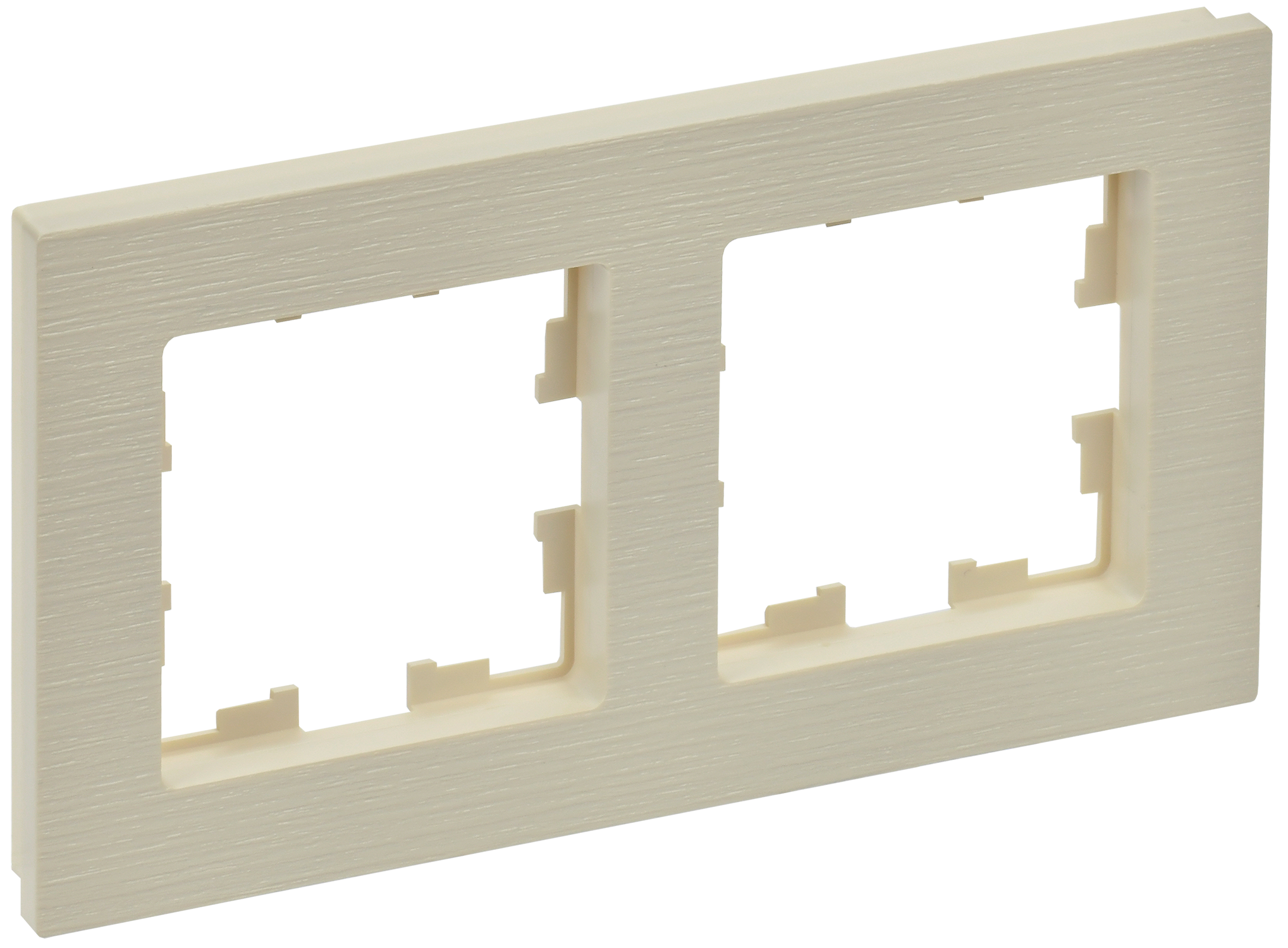Рамка для выключателей и розеток IEK Brite BR-M22-51-K10 (бежевый рифленый)