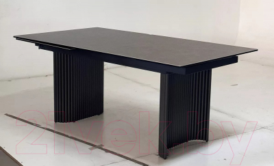 Обеденный стол M-City Ragnar 180 / 626M05470 (1697 коричневая кожа/керамика/темно-серый)