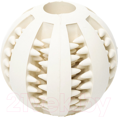Игрушка для собак Duvo Plus Мяч зубочистик / 400016 (белый)