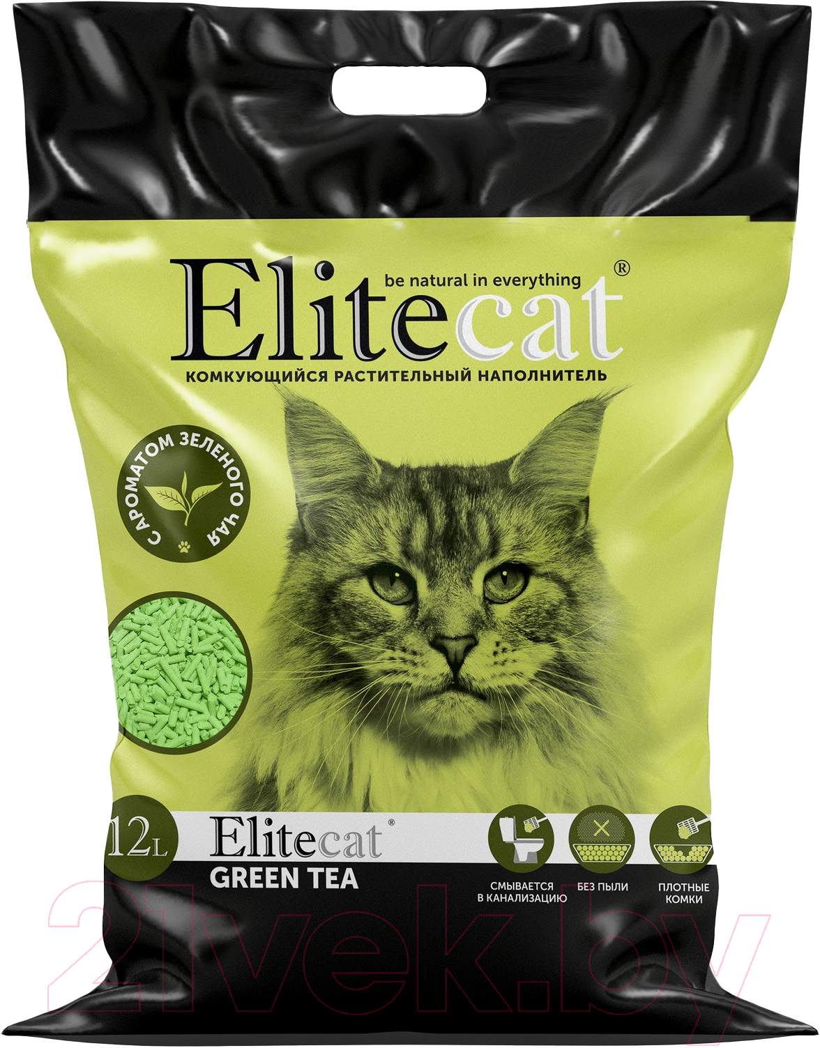 Наполнитель для туалета EliteCat Tofu Green Tea растительный 6010/EC (12л/5.4кг)