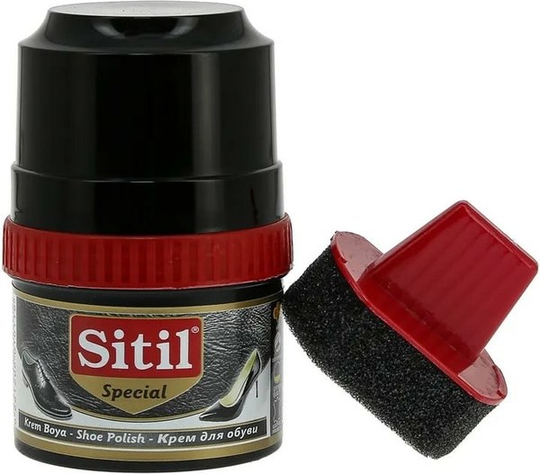 Крем для обуви Sitil Shoe Polish (60мл, черный)