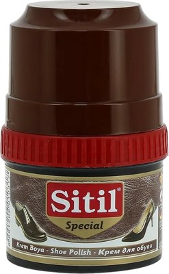 Крем для обуви Sitil Shoe Polish (60мл, темно-коричневый)