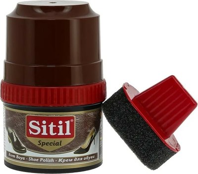 Крем для обуви Sitil Shoe Polish (60мл, темно-коричневый)