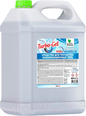 Средство для устранения засоров Clean&Green Turbo-Gel щелочное CG8054 (5л)