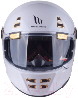 Мотошлем MT Helmets Jarama Solid (XL, белый перламутр)