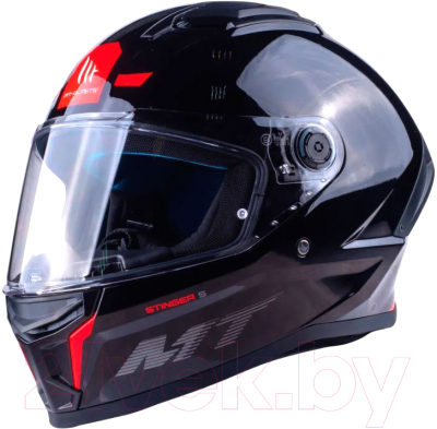 Мотошлем MT Helmets Stinger 2 Solid (M, глянцевый черный)