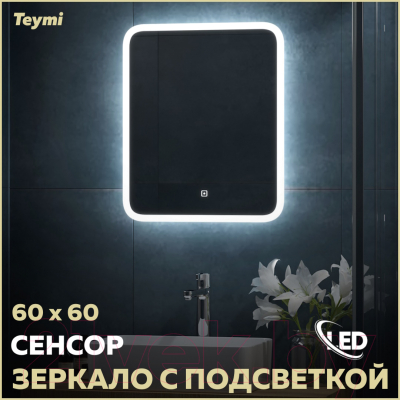 Зеркало Teymi Ritta 60x60 / T20247 (подсветка, сенсор)