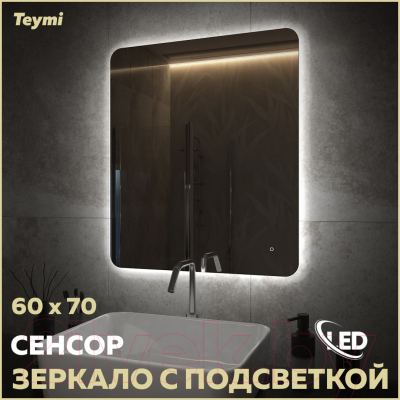 Зеркало Teymi Solli Oreol Pro 60x70 / T20258 (подсветка, сенсор)