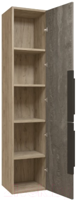 Шкаф-пенал для ванной Teymi Helmi / T60310 (серый камень/дуб)