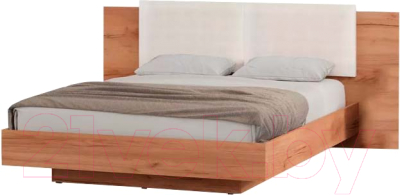 Двуспальная кровать Doma Леон 160x200 (дуб бунратти/белый)