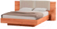 Двуспальная кровать Doma Леон 160x200 (дуб бунратти/софт грин) - 