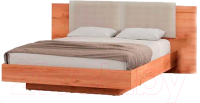Двуспальная кровать Doma Леон 180x200 (дуб бунратти/софт грин)